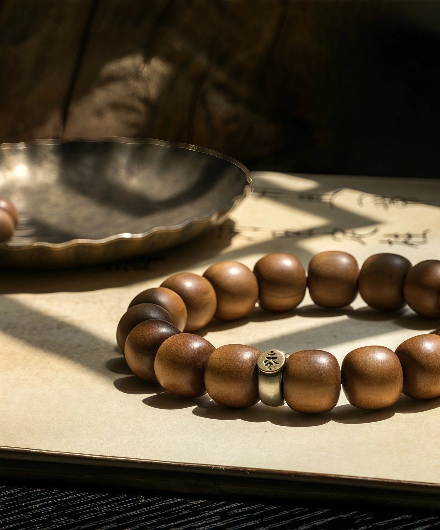 Aged Sandalwood Zodiac Mala - Ancient Buddhist Prayer Beads for Spiritual Grounding & Meditation Focus