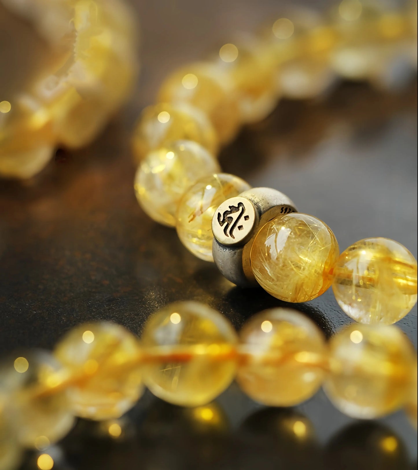Golden Rutilated Quartz Zodiac Guardian Bodhisattva Bracelet|Spiritual P,rotection,Wealth&Vitality Amplifier|
