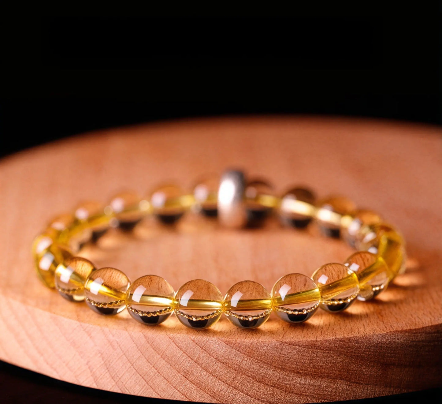 Natural Citrine Zodiac Guardian Bracelet with Buddhist mantra beads for wealth and protection