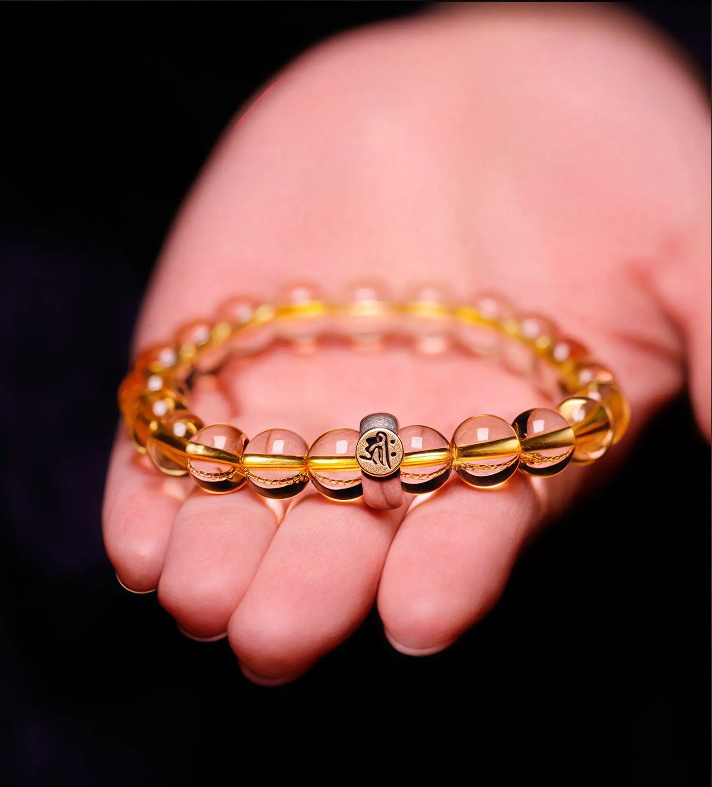 Natural Citrine Zodiac Guardian Bracelet with Buddhist mantra beads for wealth and protection