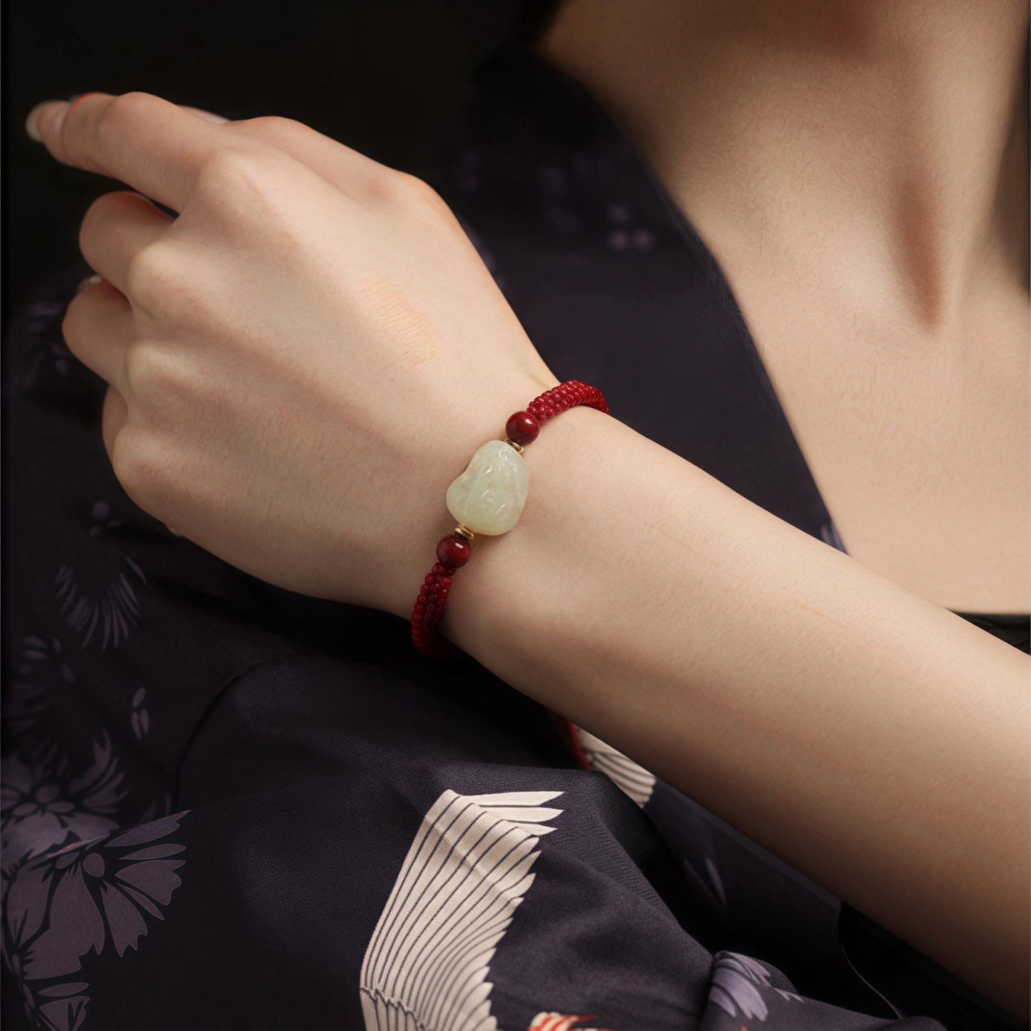 Handmade Chinese Red String Bracelet with Jade Pixiu Charm for Wealth, Prosperity, and Good Luck – Feng Shui Jewelry