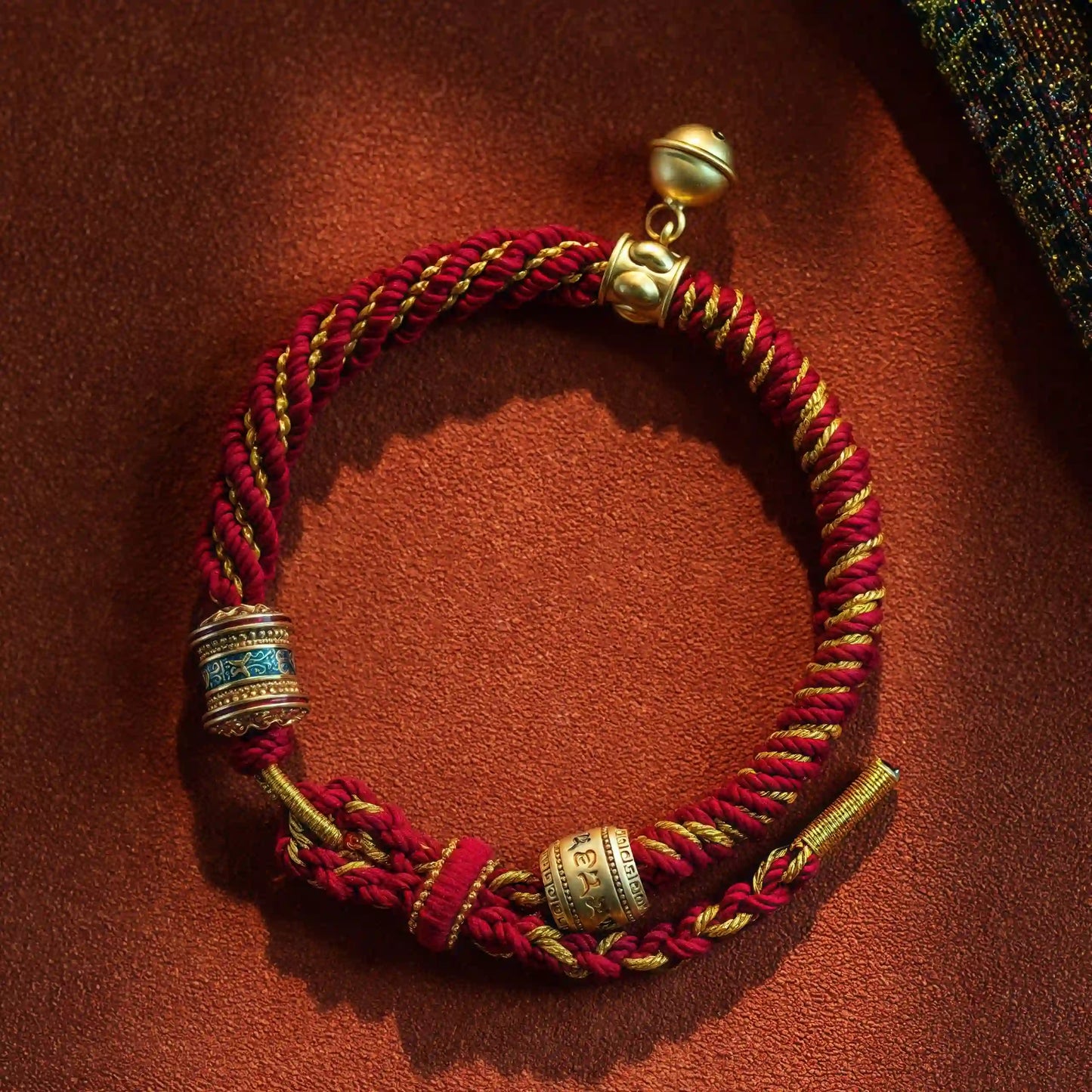 Handmade Tibetan Buddhist mantra bracelet with Om Mani Padme Hum – for peace and protection