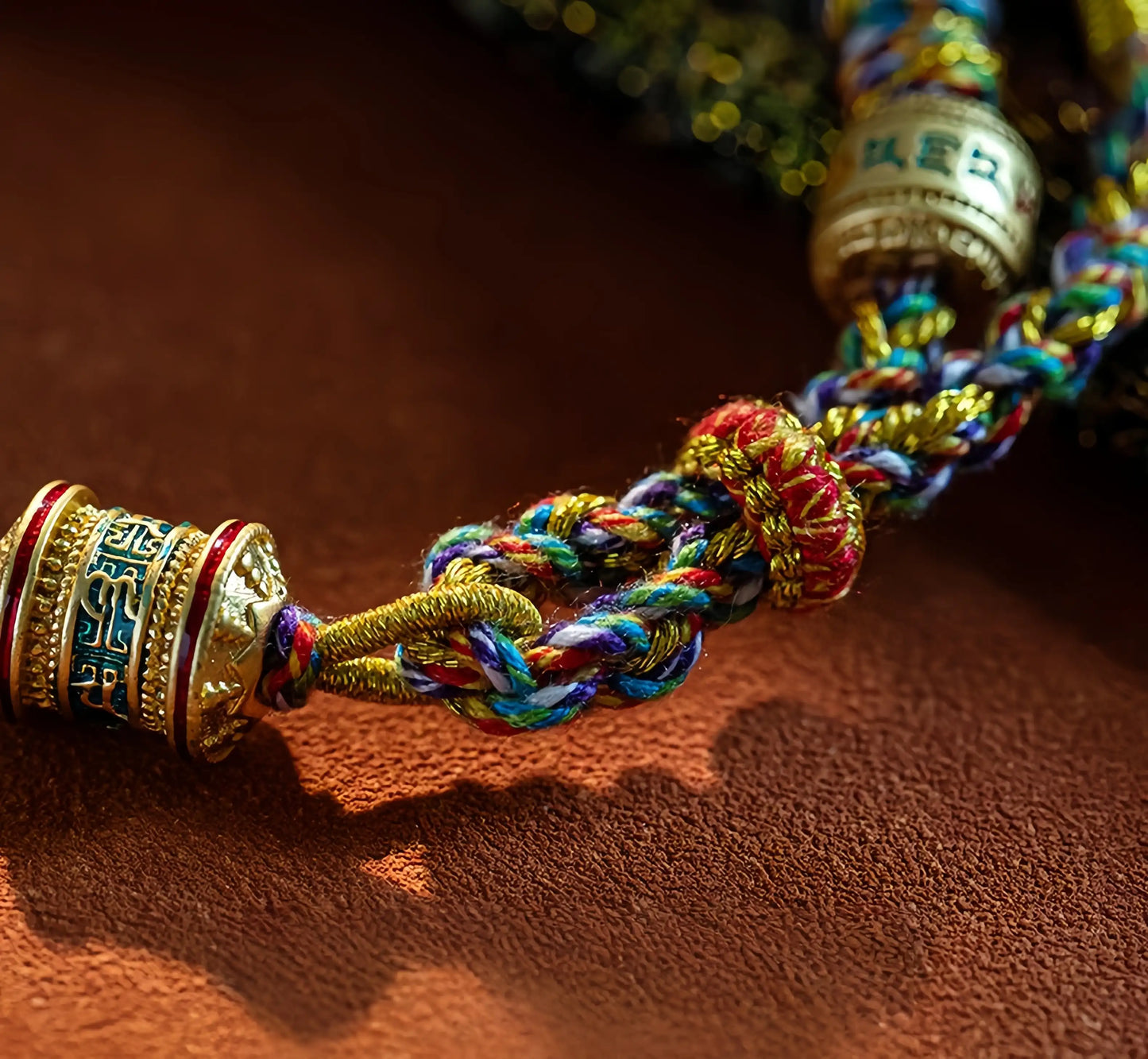 Handmade Tibetan Buddhist mantra bracelet with Om Mani Padme Hum – for peace and protection
