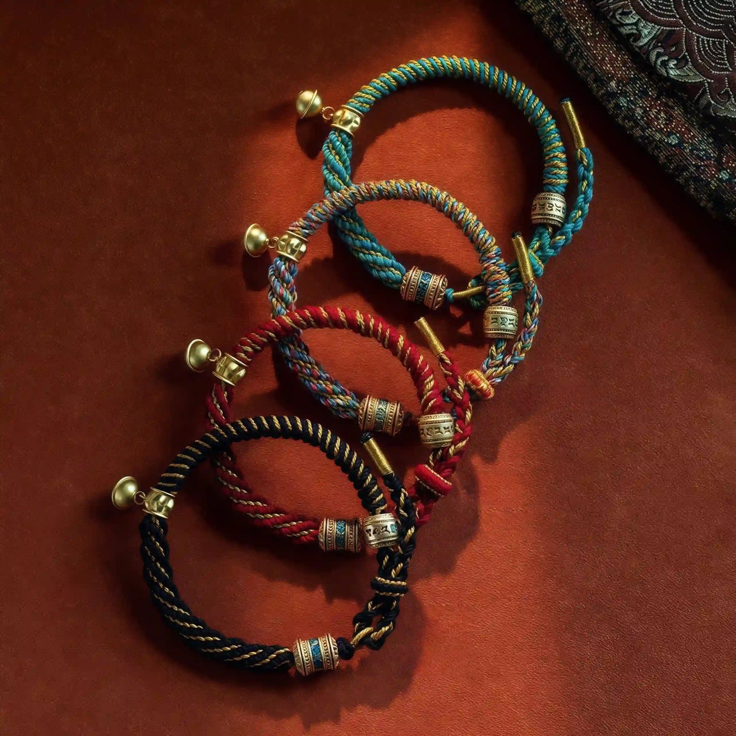 Handmade Tibetan Buddhist mantra bracelet with Om Mani Padme Hum – for peace and protection