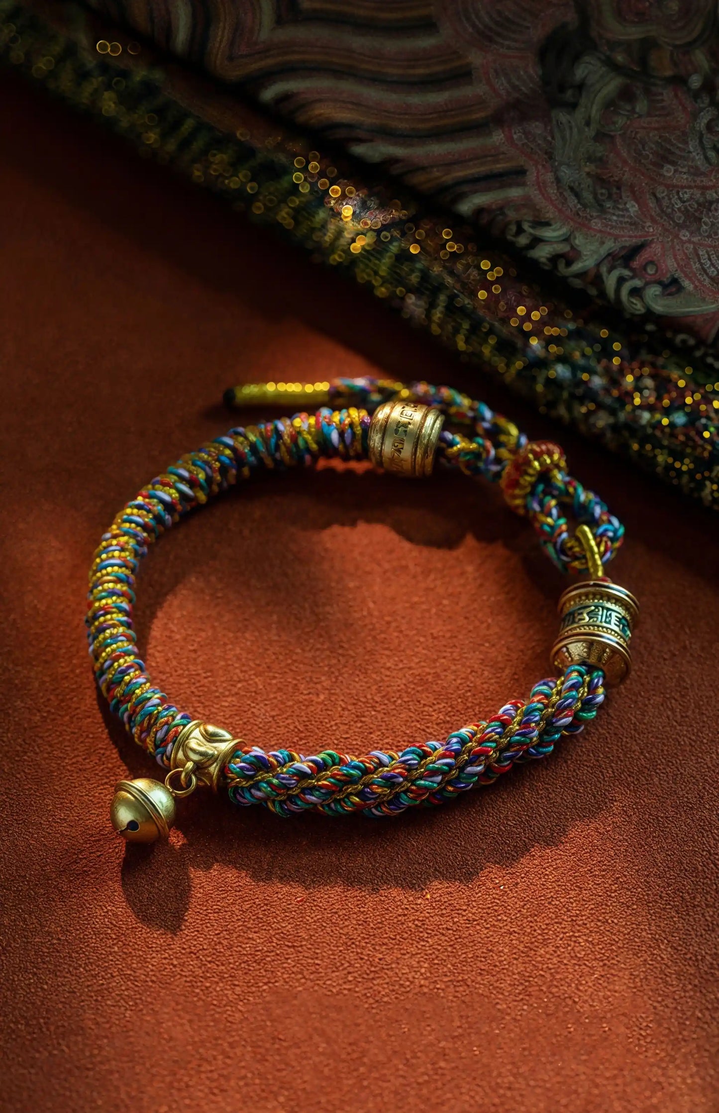 Handmade Tibetan Buddhist mantra bracelet with Om Mani Padme Hum – for peace and protection