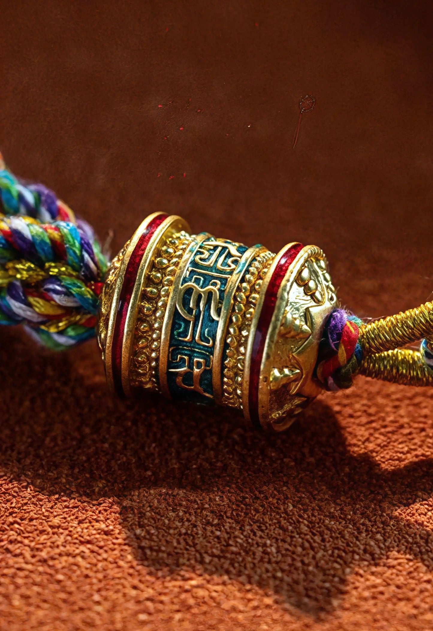 Handmade Tibetan Buddhist mantra bracelet with Om Mani Padme Hum – for peace and protection