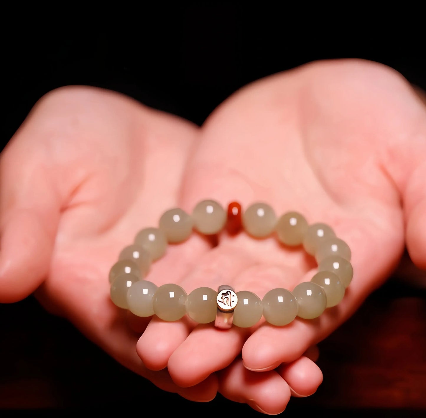 Nephrite Jade Zodiac Bracelet - Birth Year Guardian Buddha Mala for Spiritual Protection