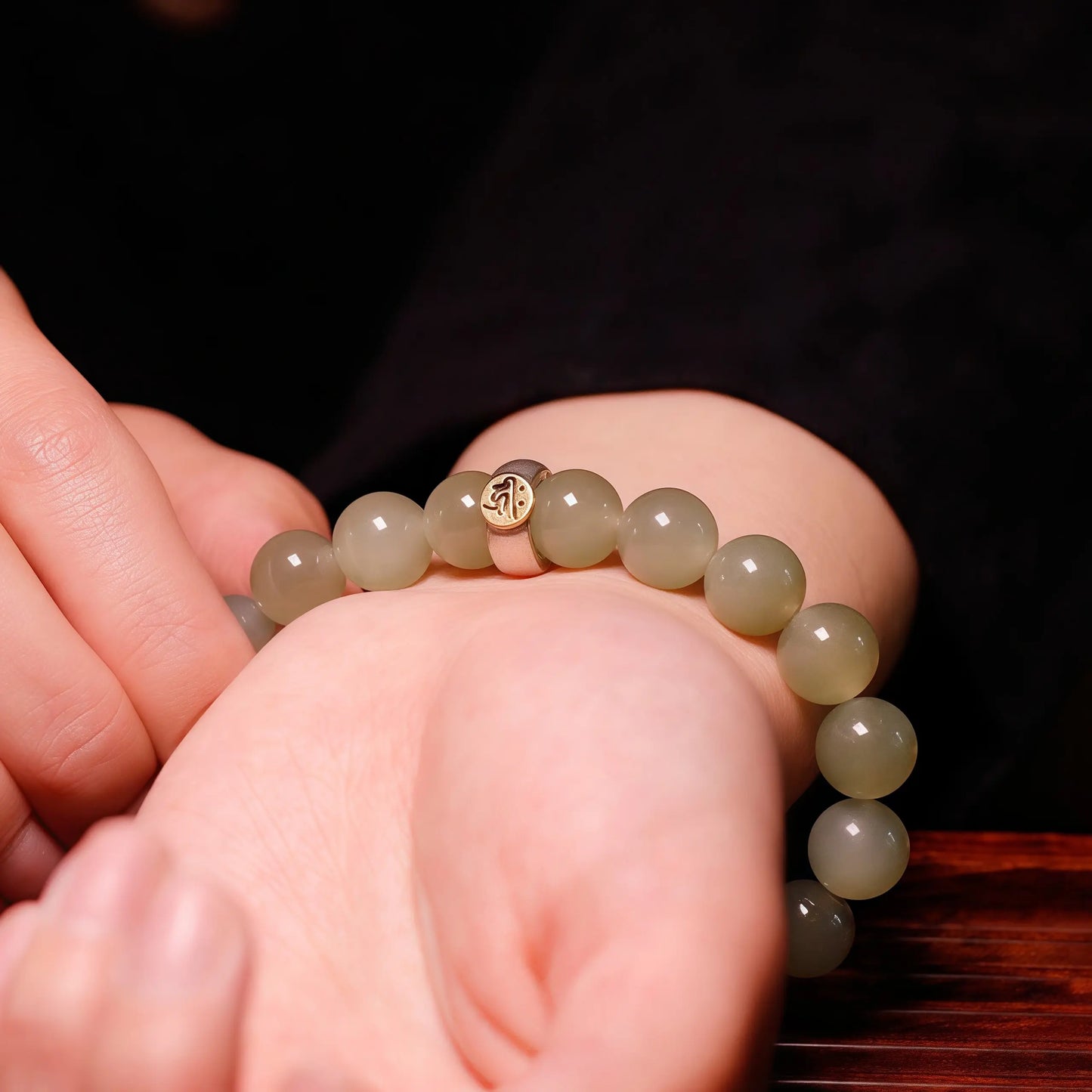 Nephrite Jade Zodiac Bracelet - Birth Year Guardian Buddha Mala for Spiritual Protection