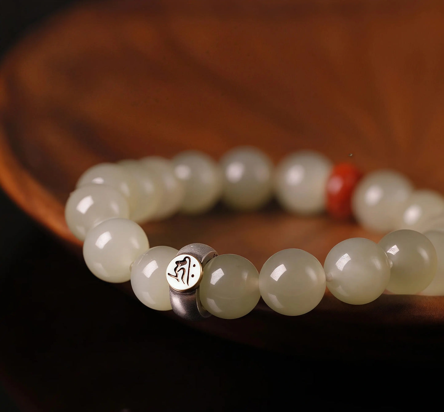 Nephrite Jade Zodiac Bracelet - Birth Year Guardian Buddha Mala for Spiritual Protection