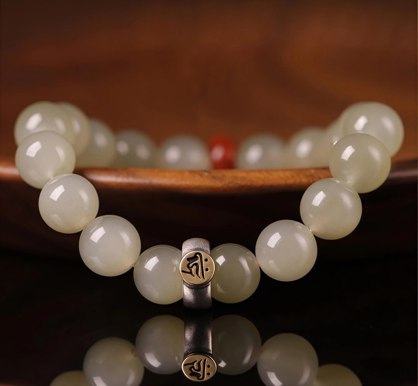 Nephrite Jade Zodiac Bracelet - Birth Year Guardian Buddha Mala for Spiritual Protection