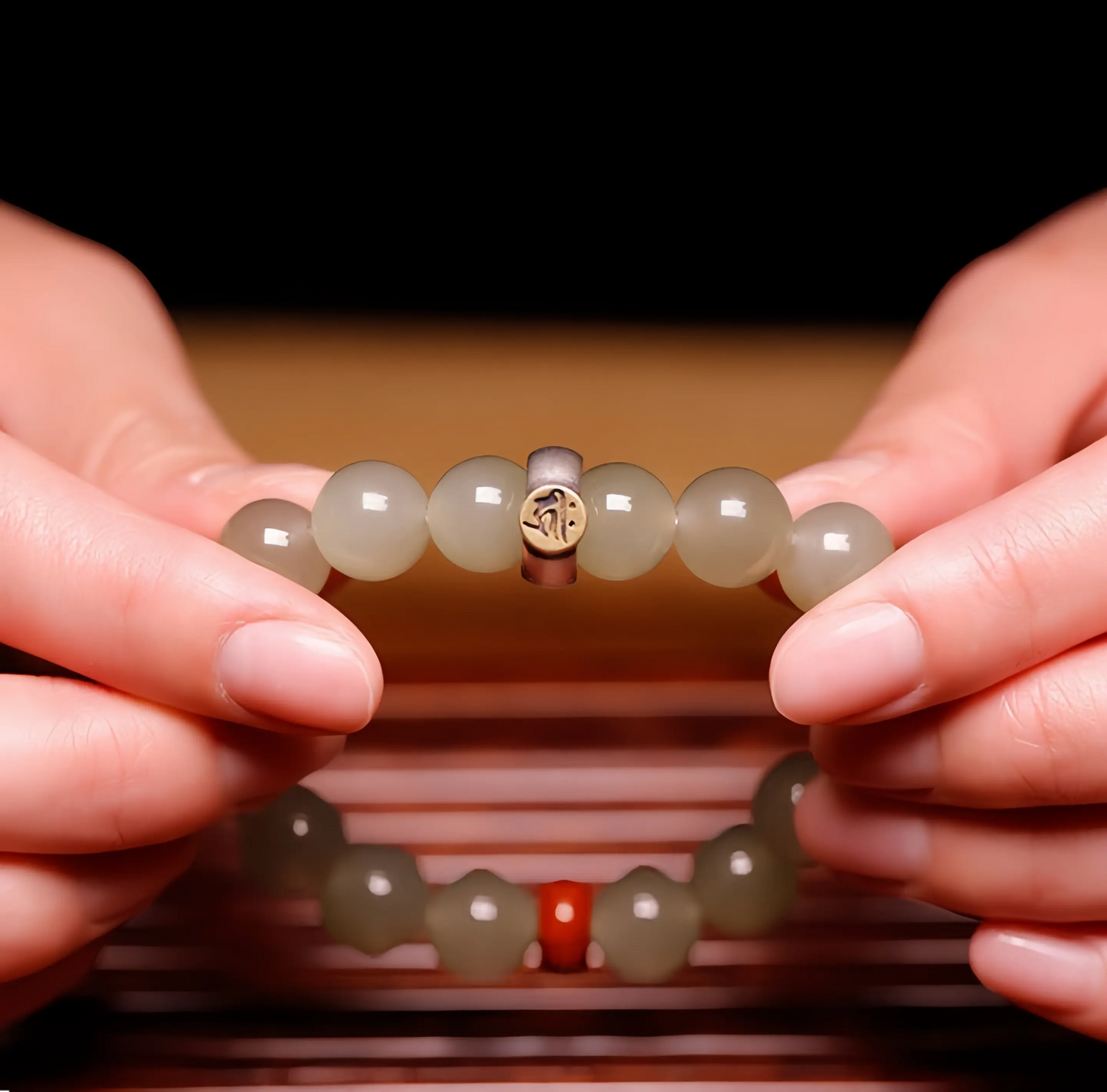 Nephrite Jade Zodiac Bracelet - Birth Year Guardian Buddha Mala for Spiritual Protection
