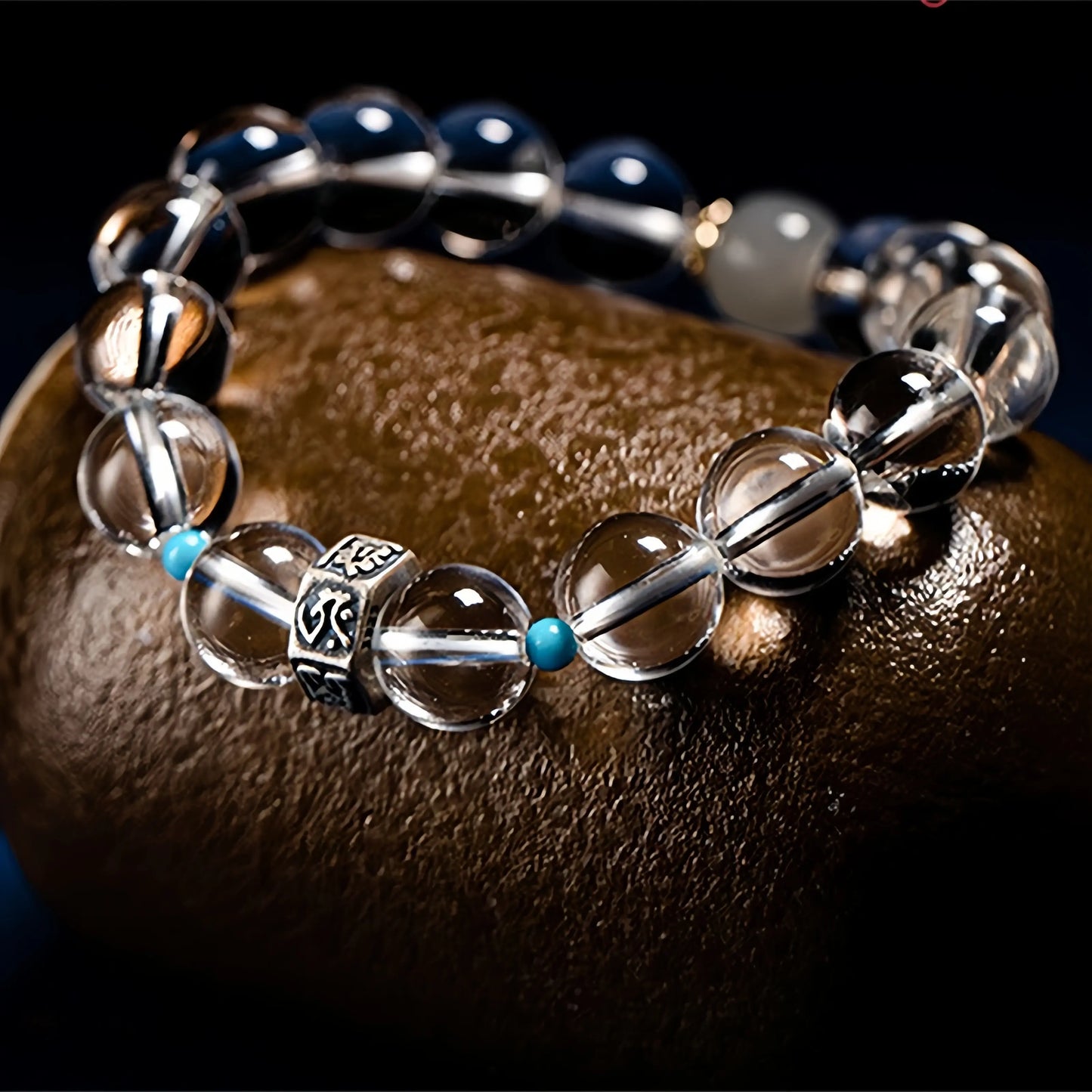 White Crystal Zodiac Guardian Bracelet - Buddhist Blessing Beads for Spiritual Protection & Positive Energy