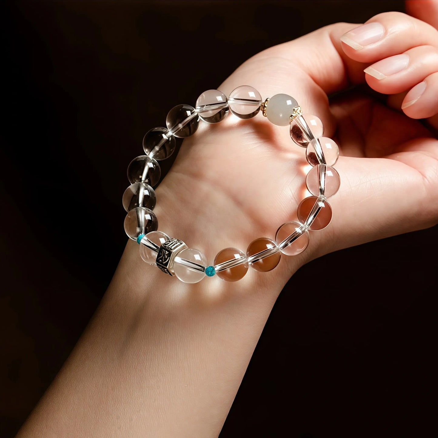 White Crystal Zodiac Guardian Bracelet - Buddhist Blessing Beads for Spiritual Protection & Positive Energy