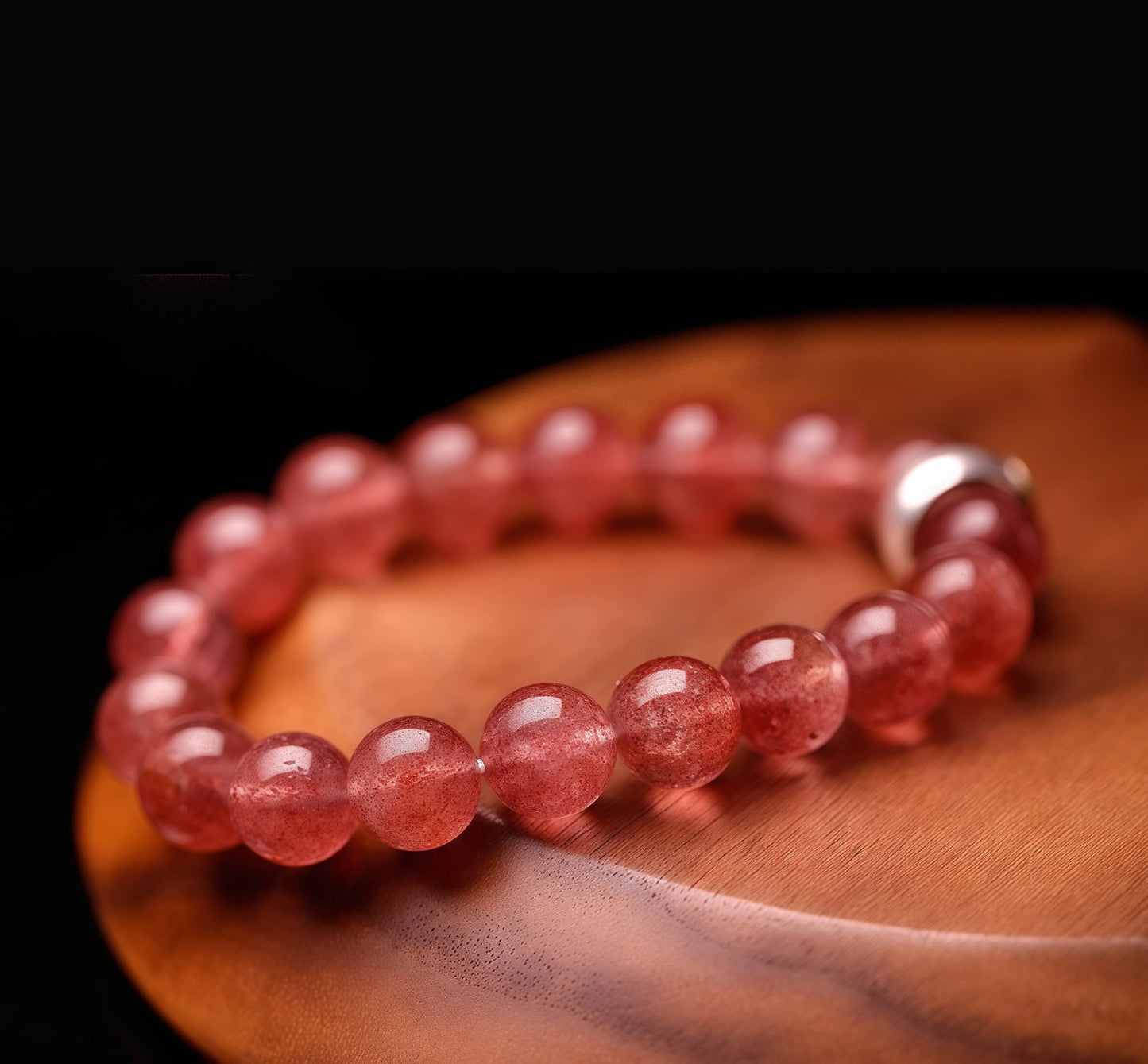 Strawberry Quartz Zodiac Bracelet - Rose Crystal Guardian Buddha Beads for Love & Spiritual Protection