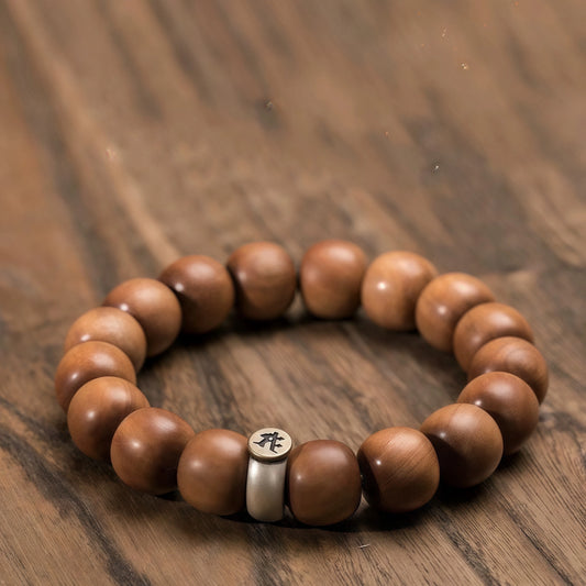 Aged Sandalwood Zodiac Mala - Ancient Buddhist Prayer Beads for Spiritual Grounding & Meditation Focus