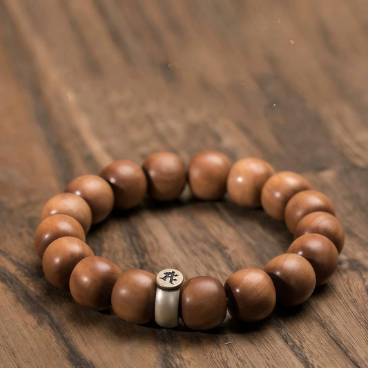 Aged Sandalwood Zodiac Mala - Ancient Buddhist Prayer Beads for Spiritual Grounding & Meditation Focus