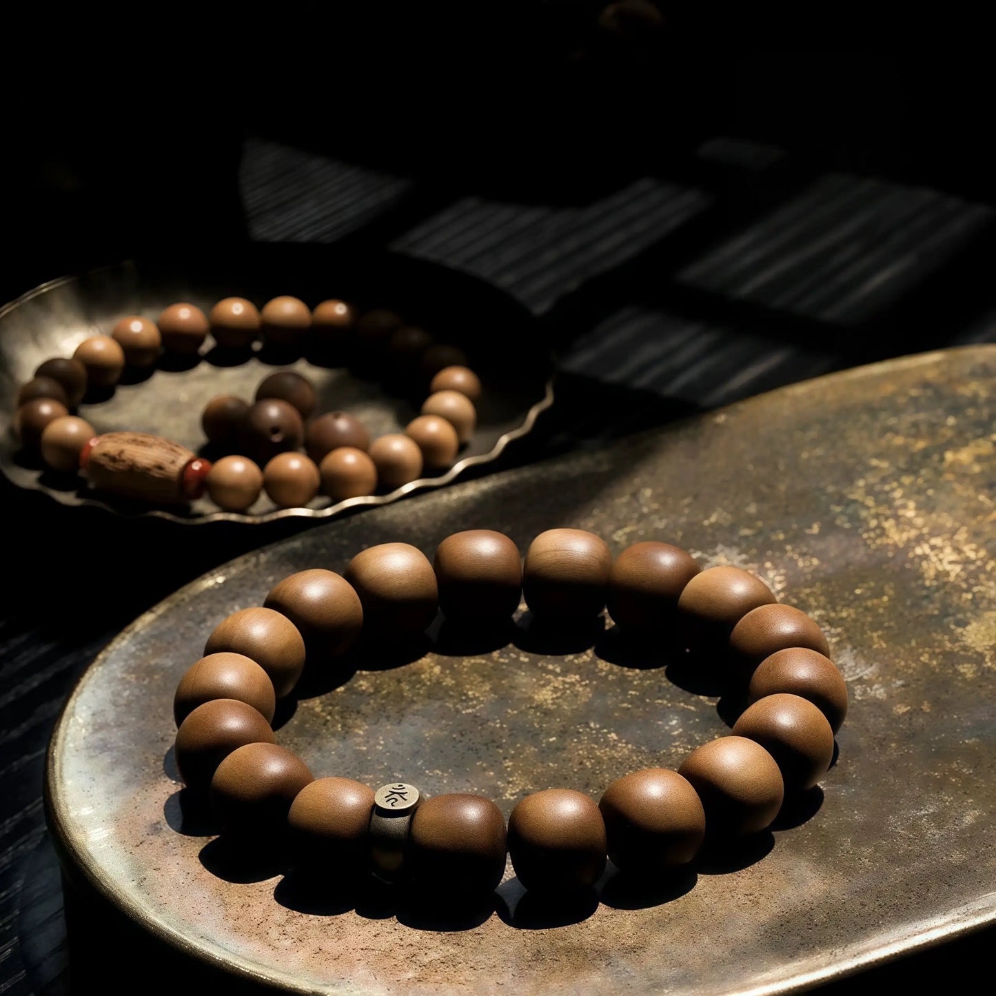 Aged Sandalwood Zodiac Mala - Ancient Buddhist Prayer Beads for Spiritual Grounding & Meditation Focus