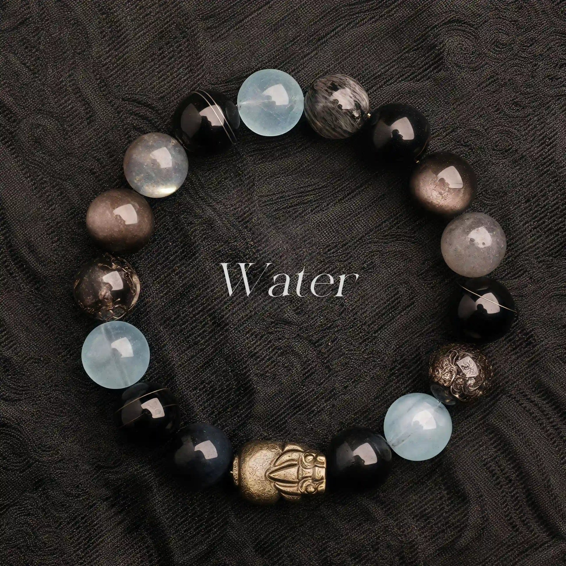 Handmade Five Elements Feng Shui bracelet with Pixiu charm and crystals for energy balance and wealth