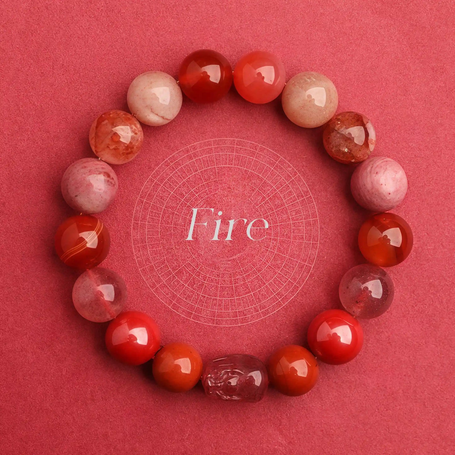 Handmade Five Elements Feng Shui bracelet with Pixiu charm and crystals for energy balance and wealth