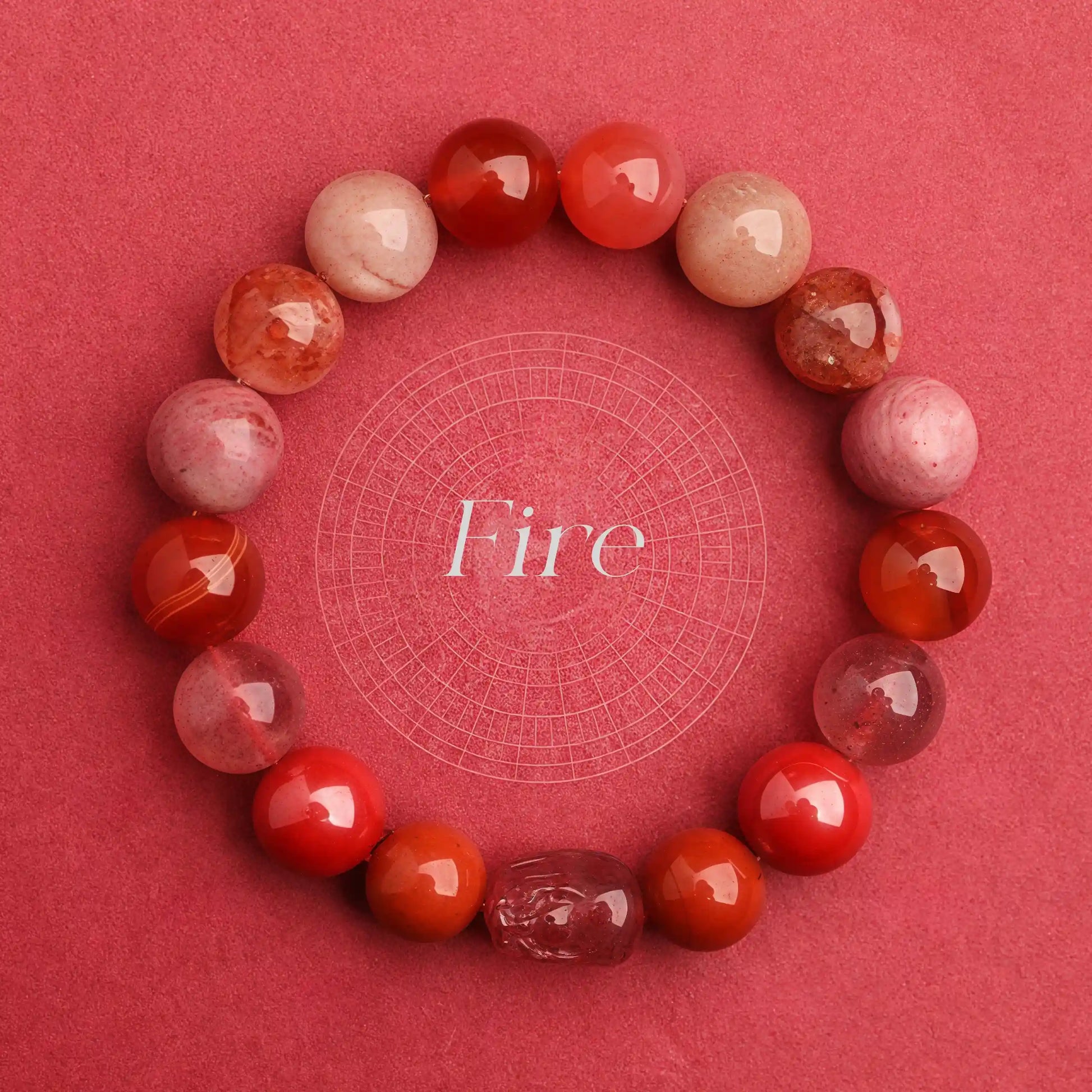 Handmade Five Elements Feng Shui bracelet with Pixiu charm and crystals for energy balance and wealth