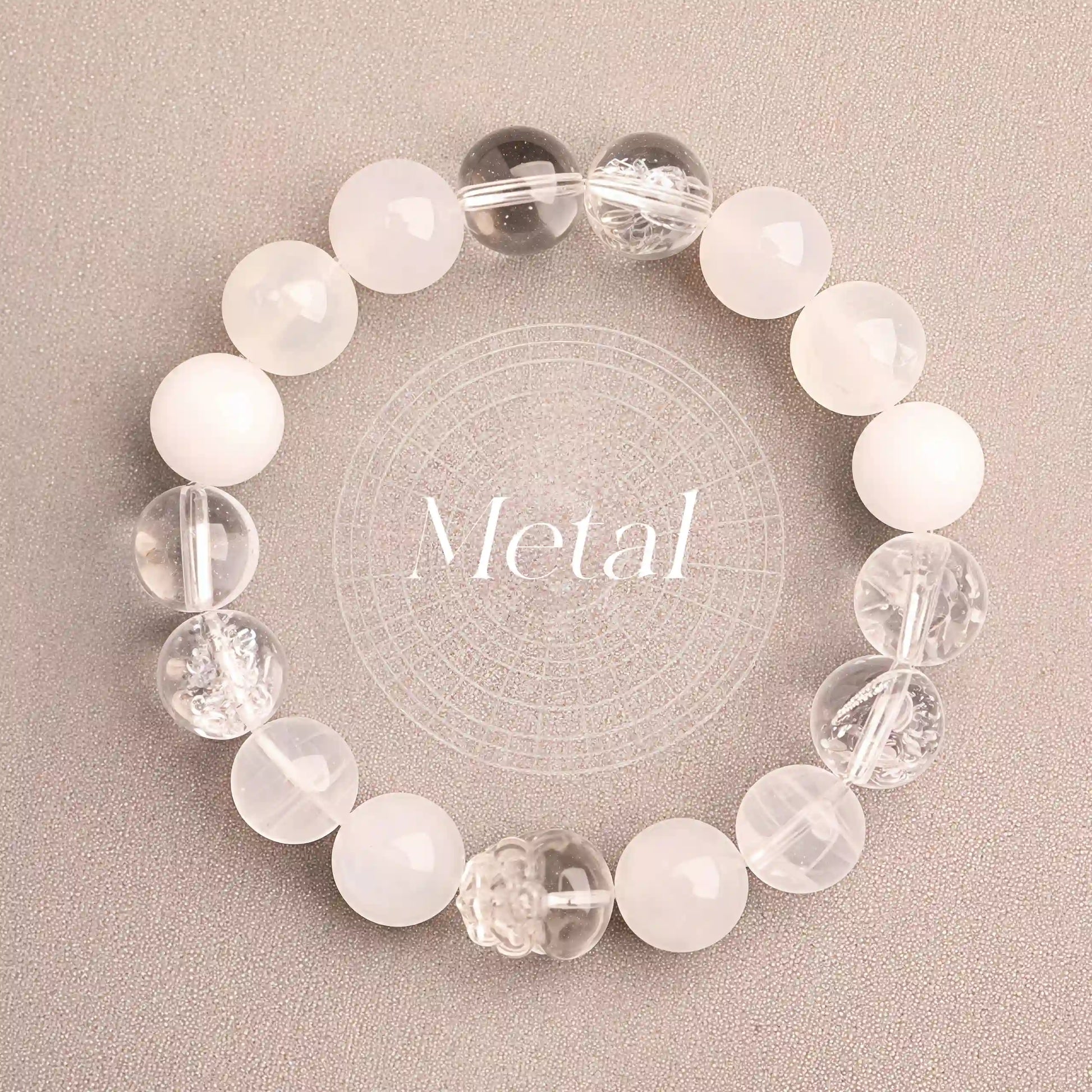 Handmade Five Elements Feng Shui bracelet with Pixiu charm and crystals for energy balance and wealth