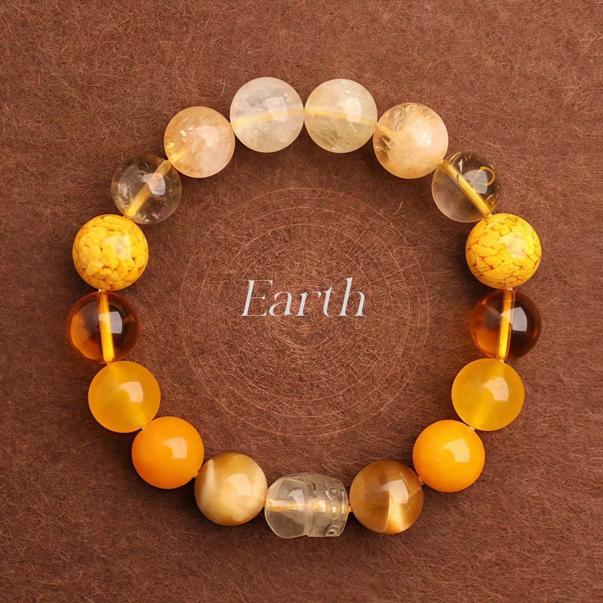 Handmade Five Elements Feng Shui bracelet with Pixiu charm and crystals for energy balance and wealth