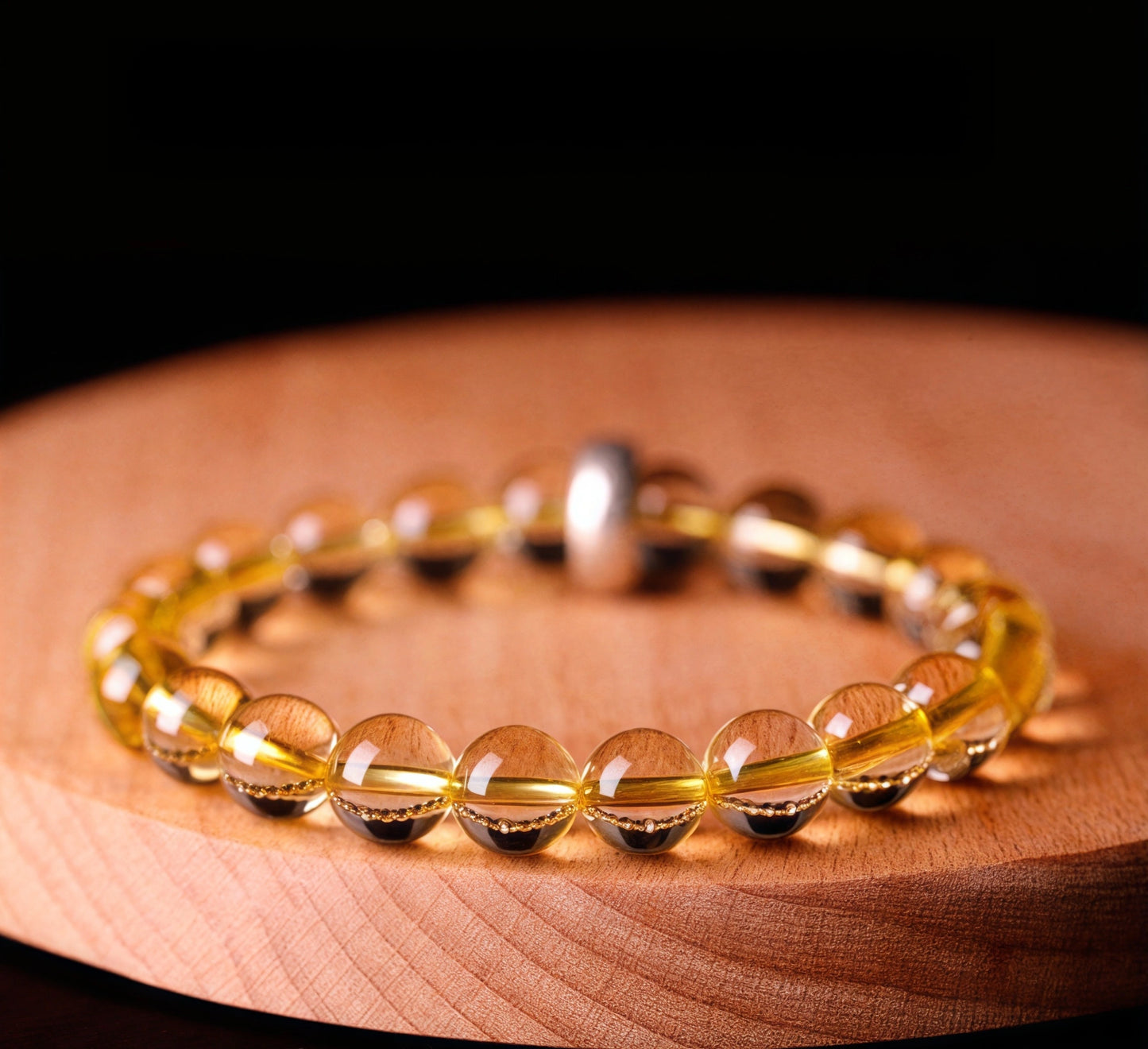 Handmade Natural Citrine Zodiac Bracelet with Guardian Bodhisattva blessings for wealth & protection. Includes mantra guide. Ships worldwide.