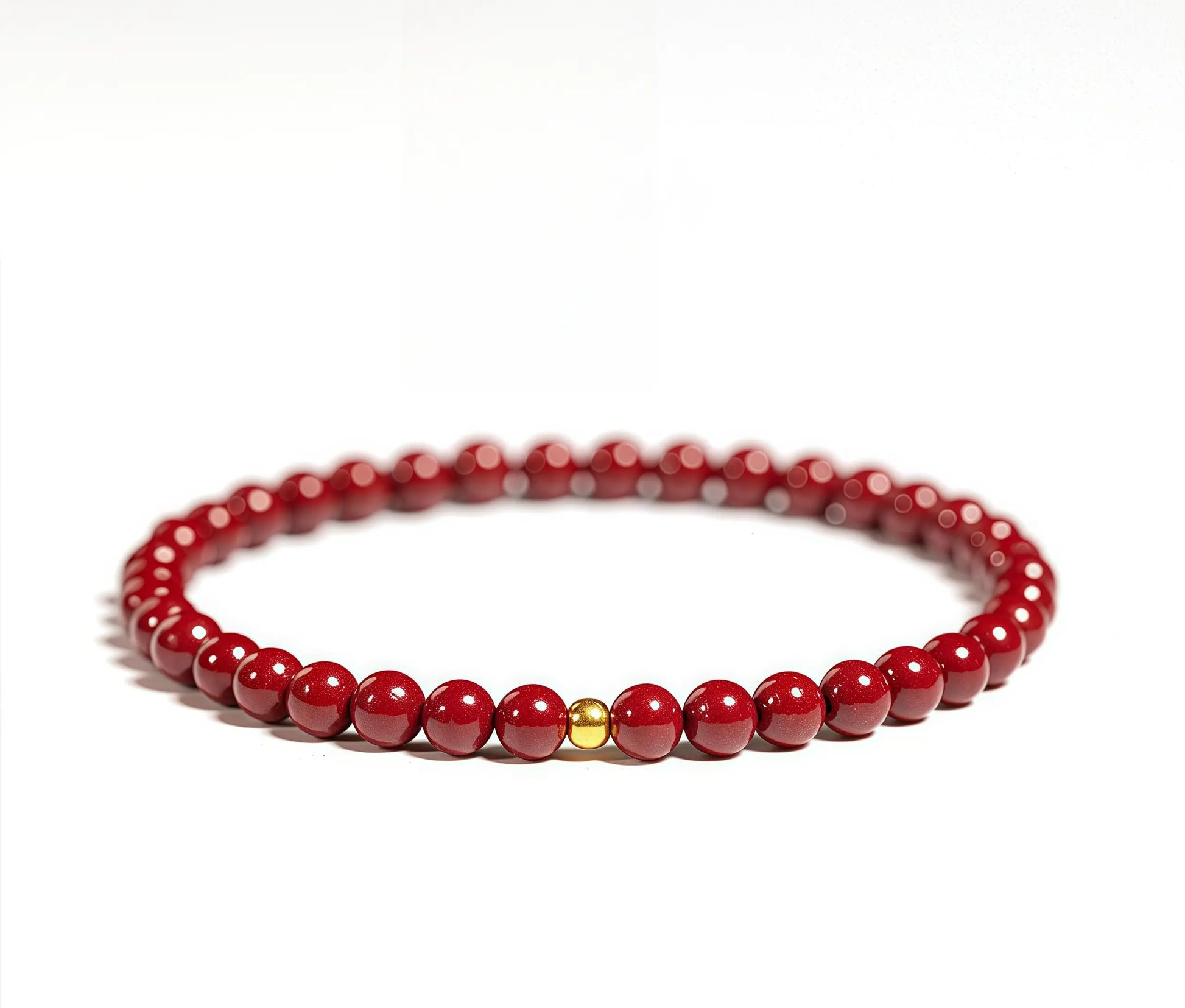 Handmade Purple Cinnabar Buddhist Prayer Bead Bracelet for Spiritual Protection and Meditation