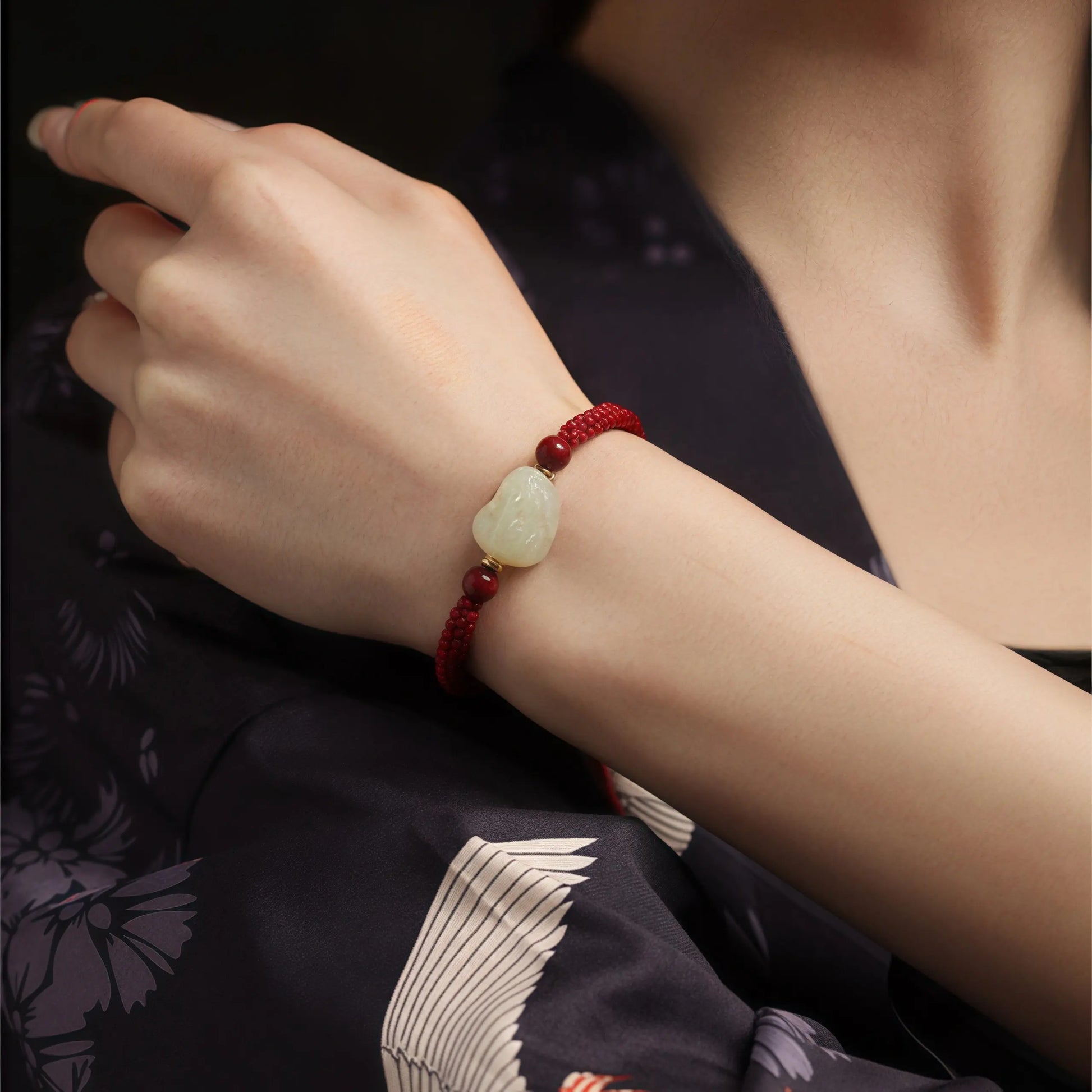 Handmade Chinese Red String Bracelet with Jade Pixiu Charm for Wealth, Prosperity, and Good Luck – Feng Shui Jewelry