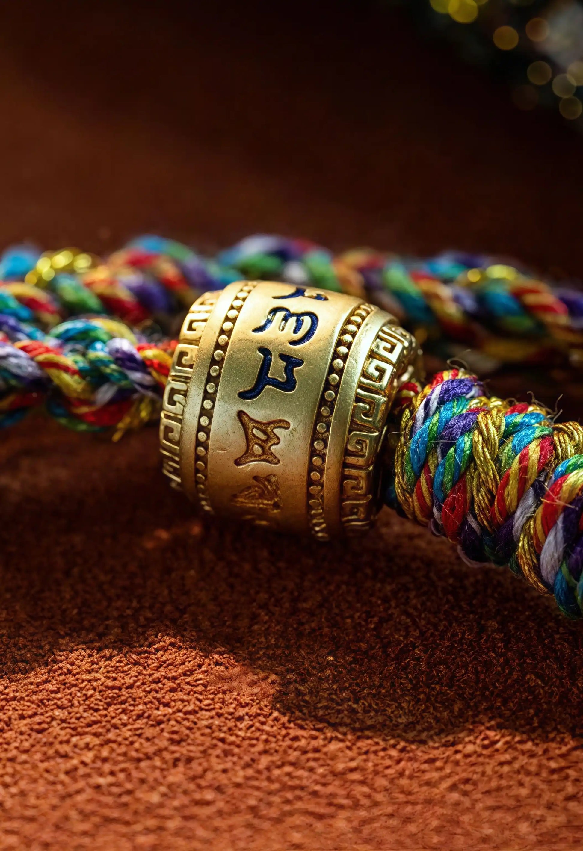 Handmade Tibetan Buddhist mantra bracelet with Om Mani Padme Hum – for peace and protection