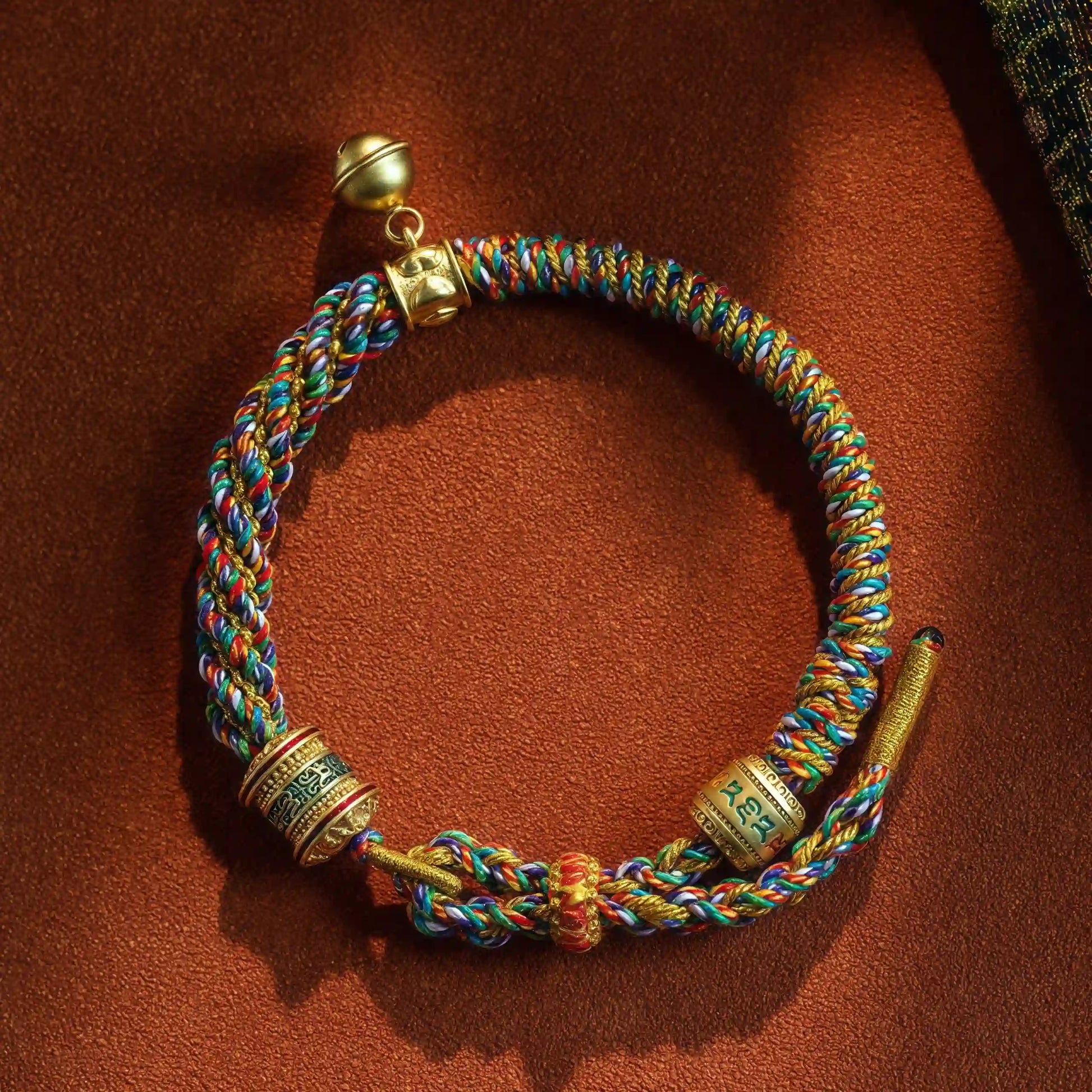 Handmade Tibetan Buddhist mantra bracelet with Om Mani Padme Hum – for peace and protection