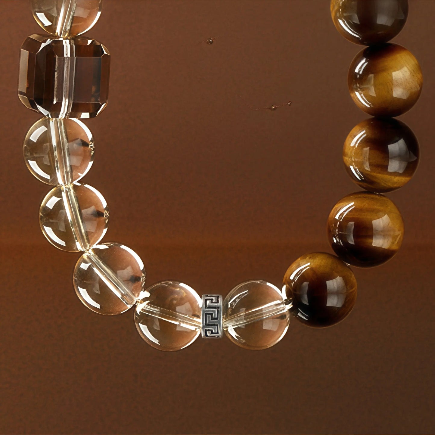 Tiger’s Eye & Crystal Bracelet – Earth & Fire Harmony for Wealth & Protection