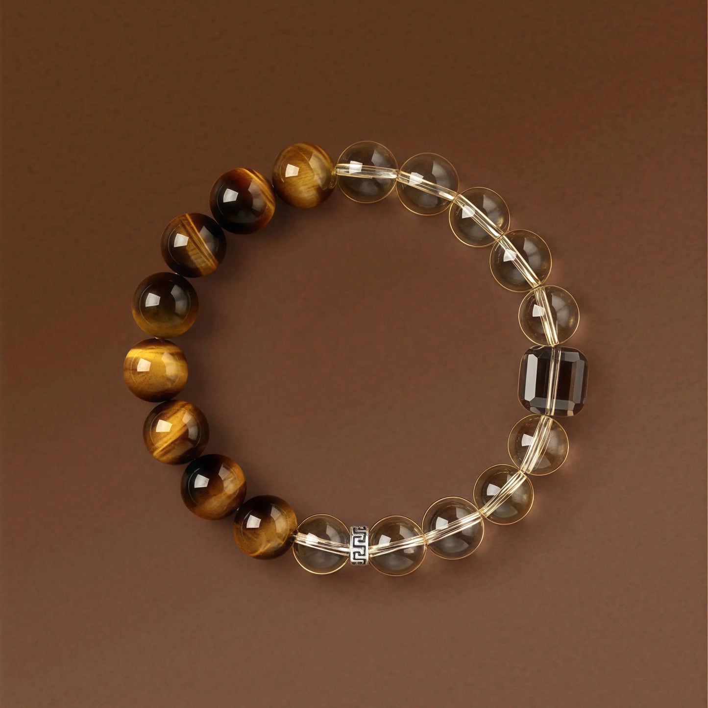 Handmade Tiger’s Eye and Fire Crystal Bracelet for Wealth, Positivity & Spiritual Protection – Earth and Fire Energy Balance