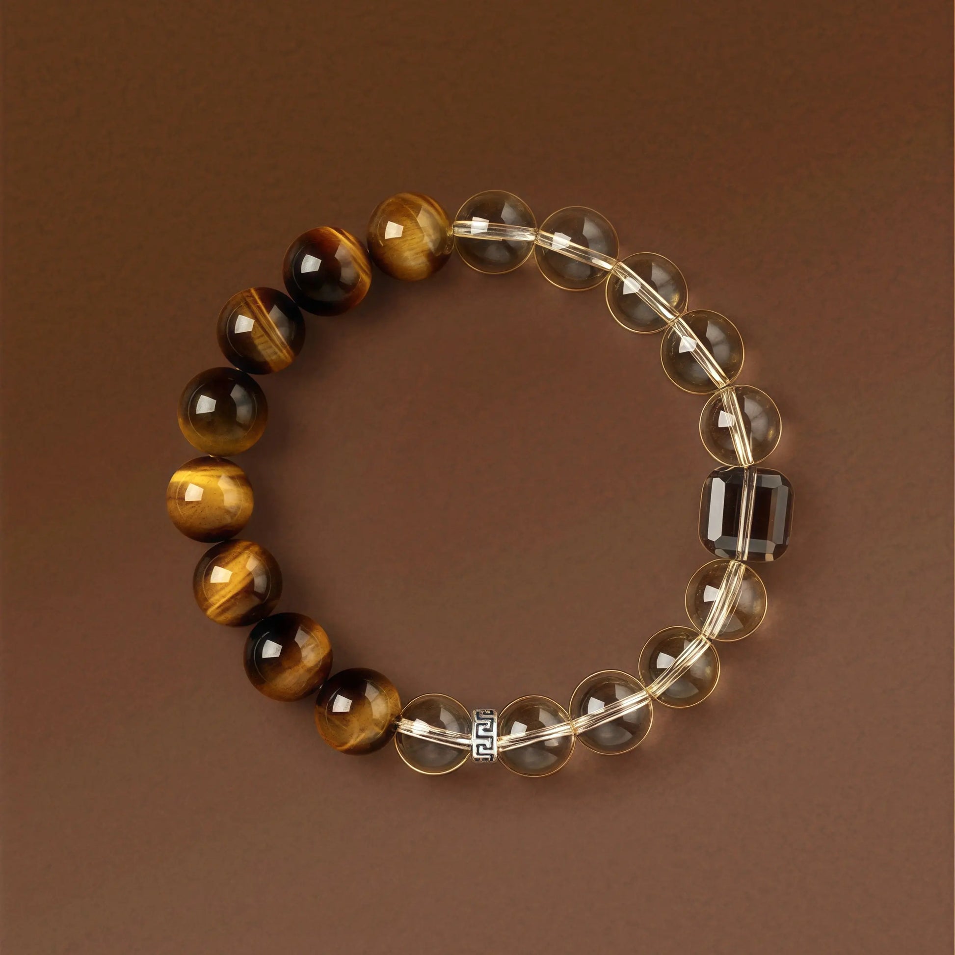Handmade Tiger’s Eye and Fire Crystal Bracelet for Wealth, Positivity & Spiritual Protection – Earth and Fire Energy Balance